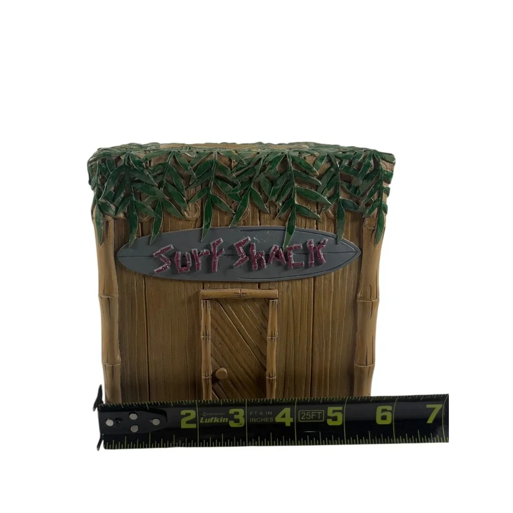 Unbranded Surf Shack Tissue Box Cover Brown Green Excellent Tropical Tiki Decor